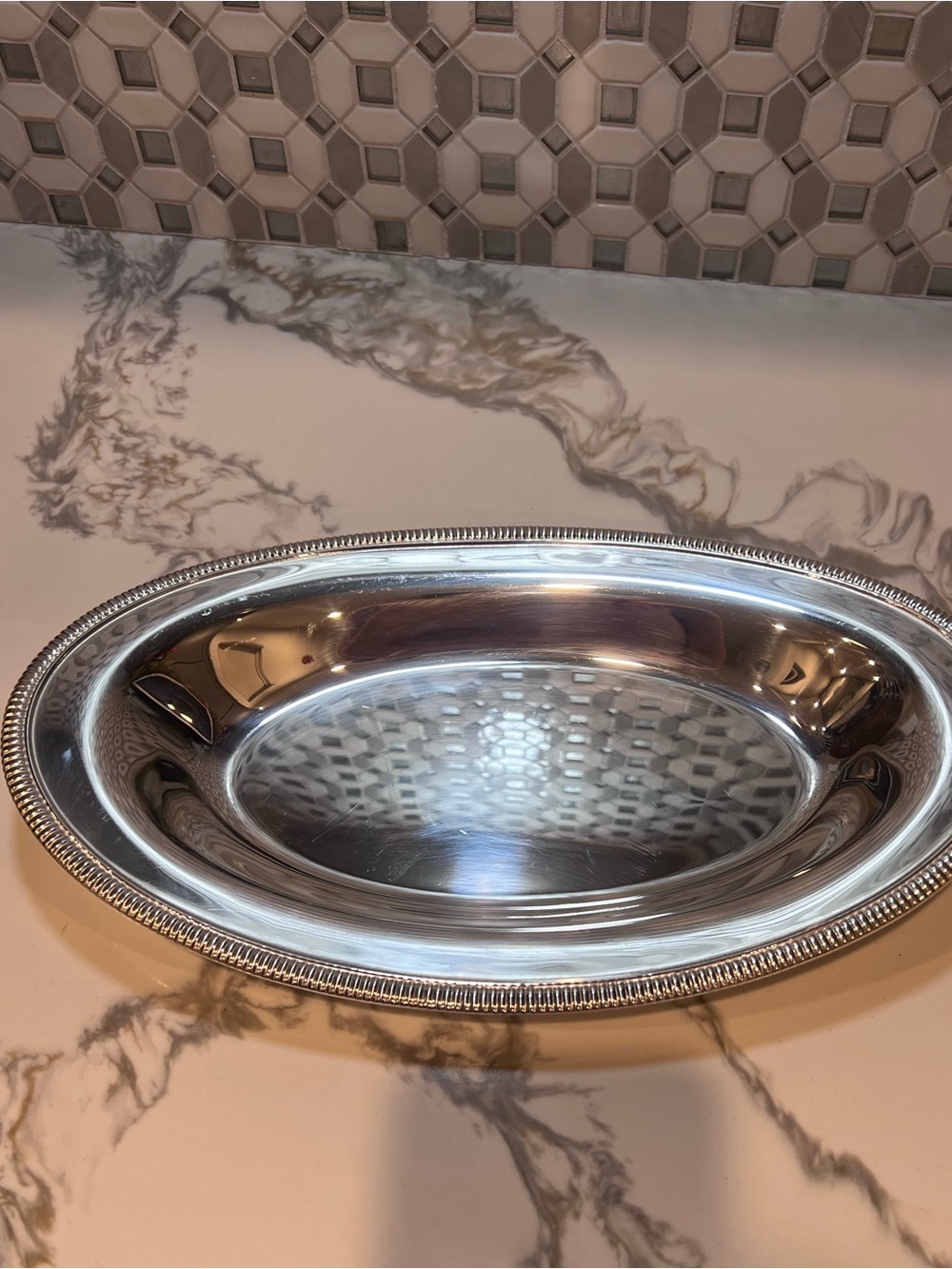 Vintage International Silver Company Silver Plated Oval Serving Tray Platter
